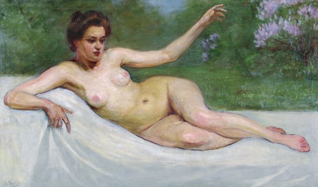 Femme nue allongee